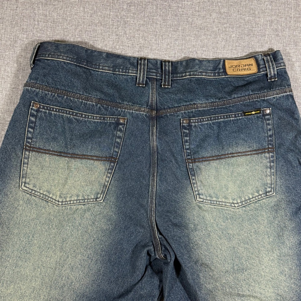 VTG Jordan Craig Denim Shorts Mens 44 Blue Baggy Y2K Skater Hip Hop Streetwear - Picture 4 of 8
